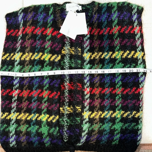 Vintage Mohair & Wool Houndstooth Patterned Women's Sweater Vest NWT - Picture 10 of 12